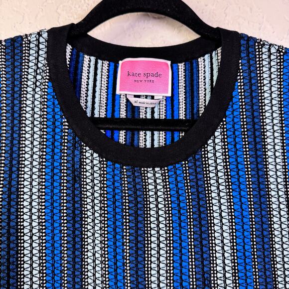 KATE SPADE Dress Sleeveless Striped Sweater Knit Knee Length Crew Neck New York - Picture 4 of 13